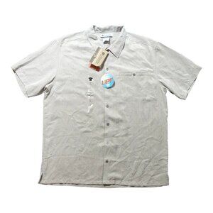 NWT Columbia UPF Shirt Mens L Beige Short Sleeve Omnishade Security Check